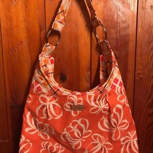 “Hadley”, orange, cloth, Spring Purse.